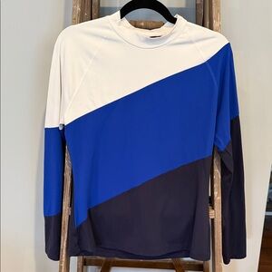 Tory Sport Navy and White Long Sleeve Top